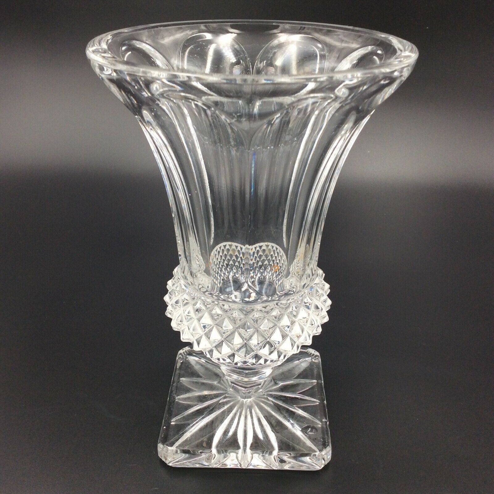 Medici Crystal Baccarat Vase? Diamond Spikes XIXth Unsigned