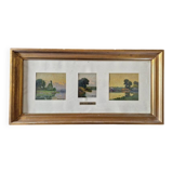 Henri Jacques Delpy (1877-1957) - Three oils on cardboard in the same frame - Landscapes