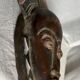 Masque africain bois sculpté polychrome