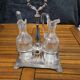 Oil and vinegar set CHRISTOFLE silver-plated + 2 crystal carafes