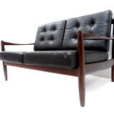 Sofa 2 seater in black leather