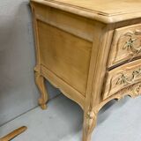 Louis chest of drawers in raw wood with two drawers