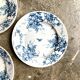 3 Gien dessert plates in iron earth, "Glycine" service around 1975