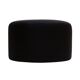 Contemporary LA Design Wood Upholstered In Black Braided Lambskin Circular Pouf