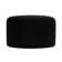 Contemporary LA Design Wood Upholstered In Black Braided Lambskin Circular Pouf