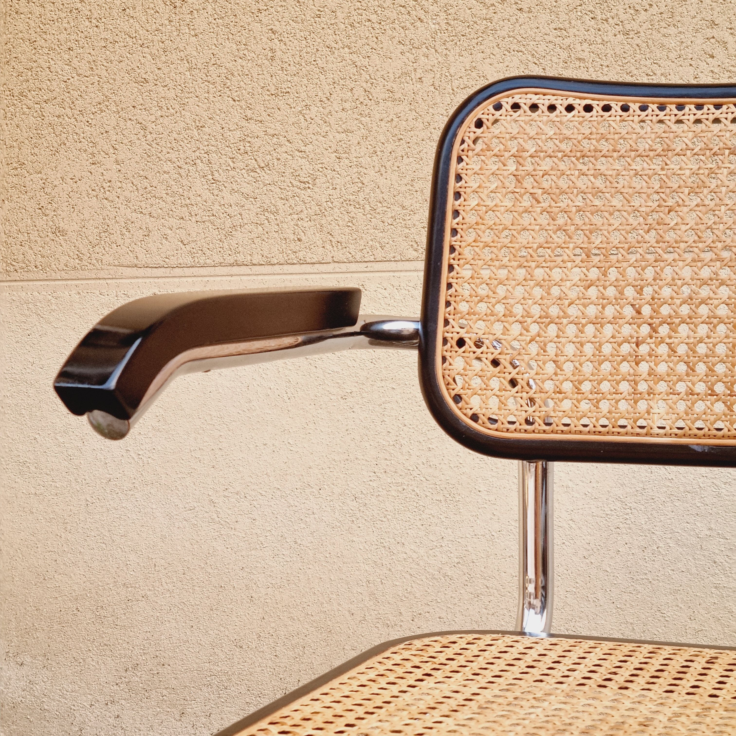 Armchair Cesca B64 black and wicker