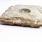 Pair of brutalist travertine candle holders