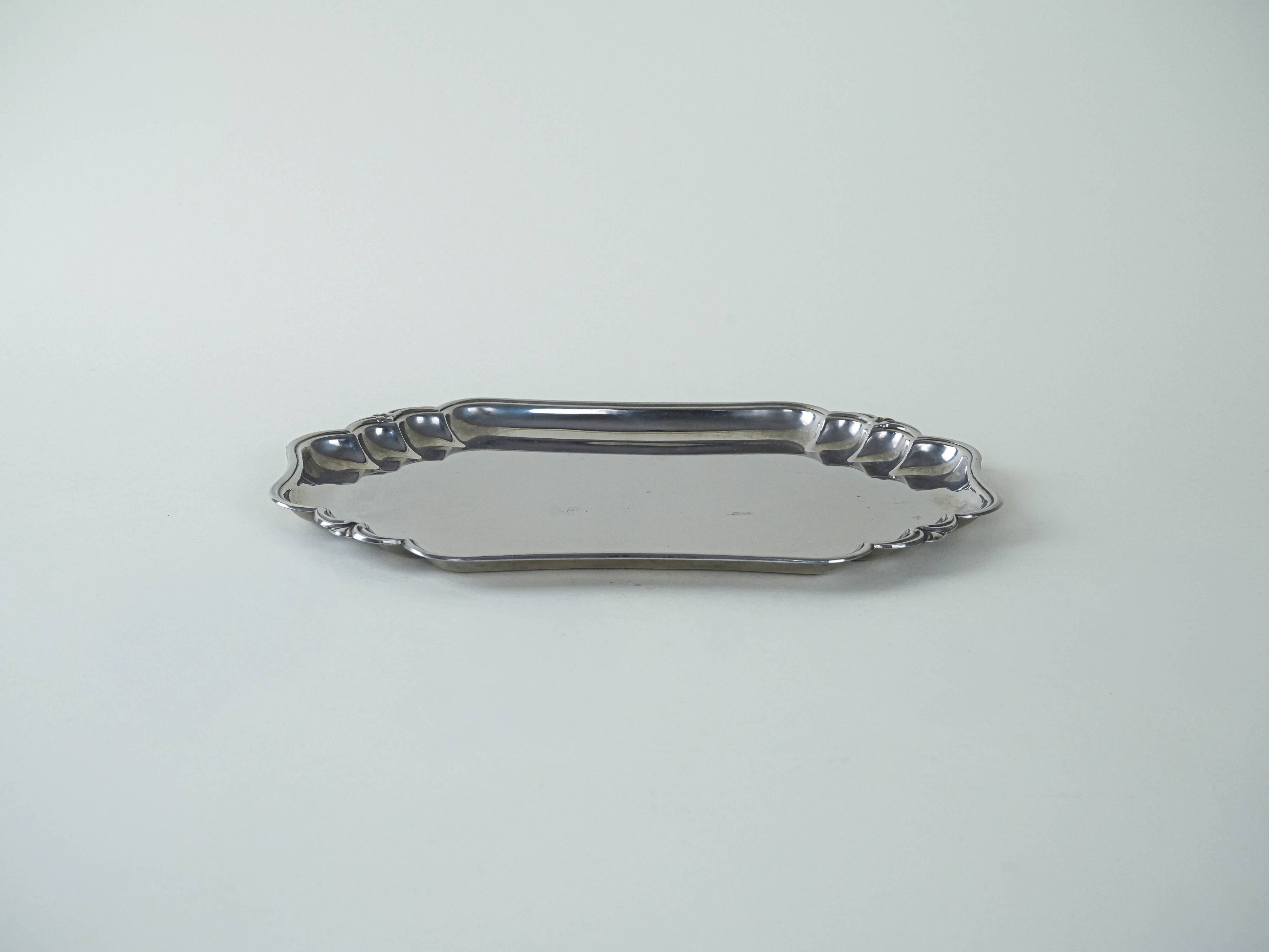 Mirrored stainless steel tray, Danish design, 1970s, production: Denmark