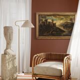 Antique Italian landscape painting from the 18th century