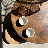 Quadripod coffee table in solid wood monoxyl natural color (dark)