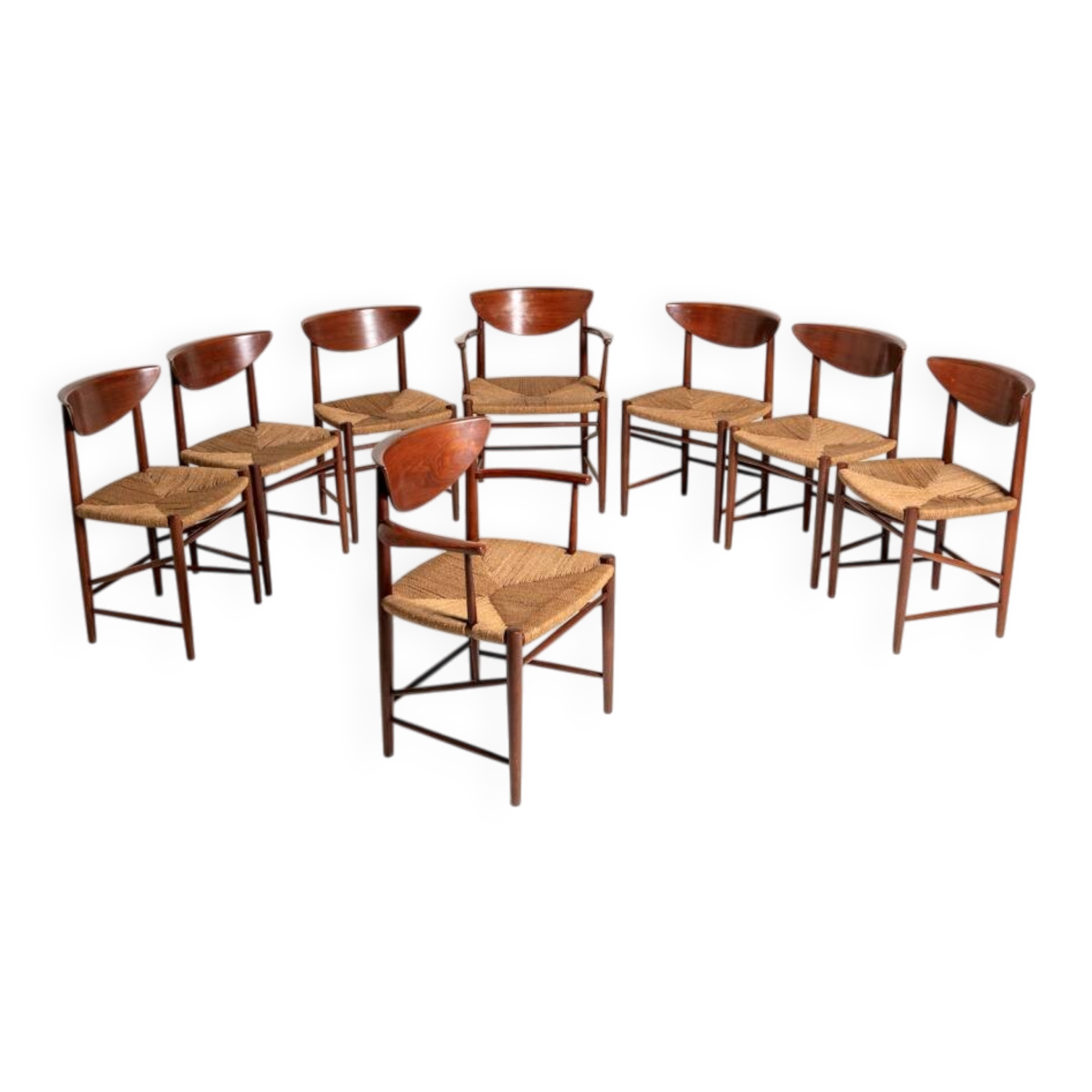Ensemble de huit chaises 316/317 par Hvidt & Mølgaard-Nielsen pour Søborg, 1955-56