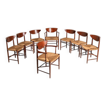 Set of eight 316/317 chairs by Hvidt & Mølgaard-Nielsen for Søborg, 1955-56