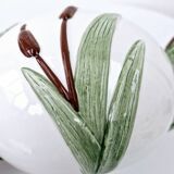 Vintage ceramic tea set barbotine duck reeds hand painted