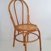 Vintage bamboo and cane chair, Thonet bistro style.