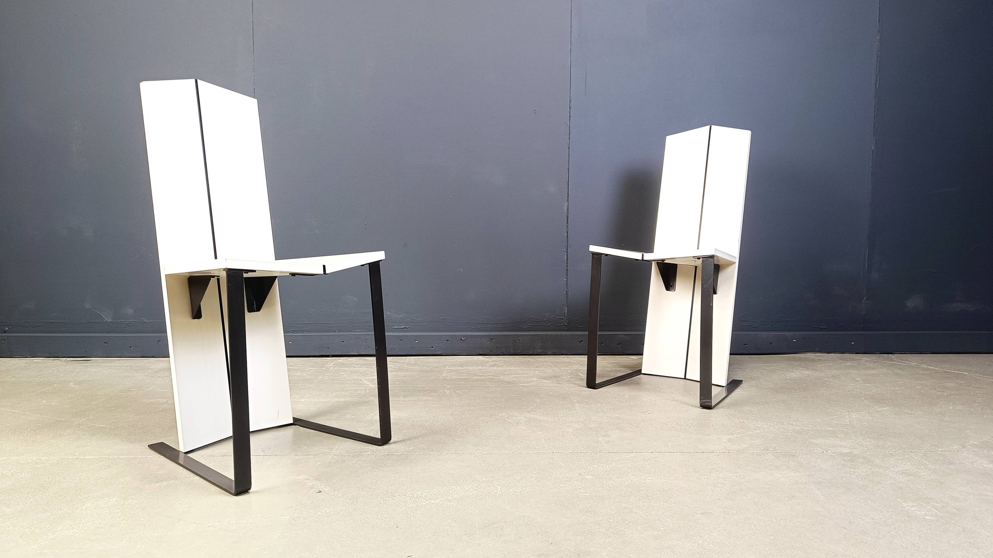 Post modern dining chairs, set of 6 - 1980s