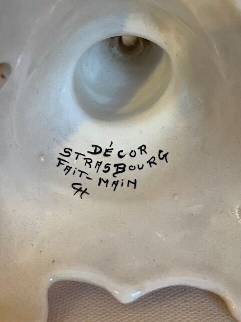 Lot of 2 candlesticks decor vieux strasbourg in earthenware