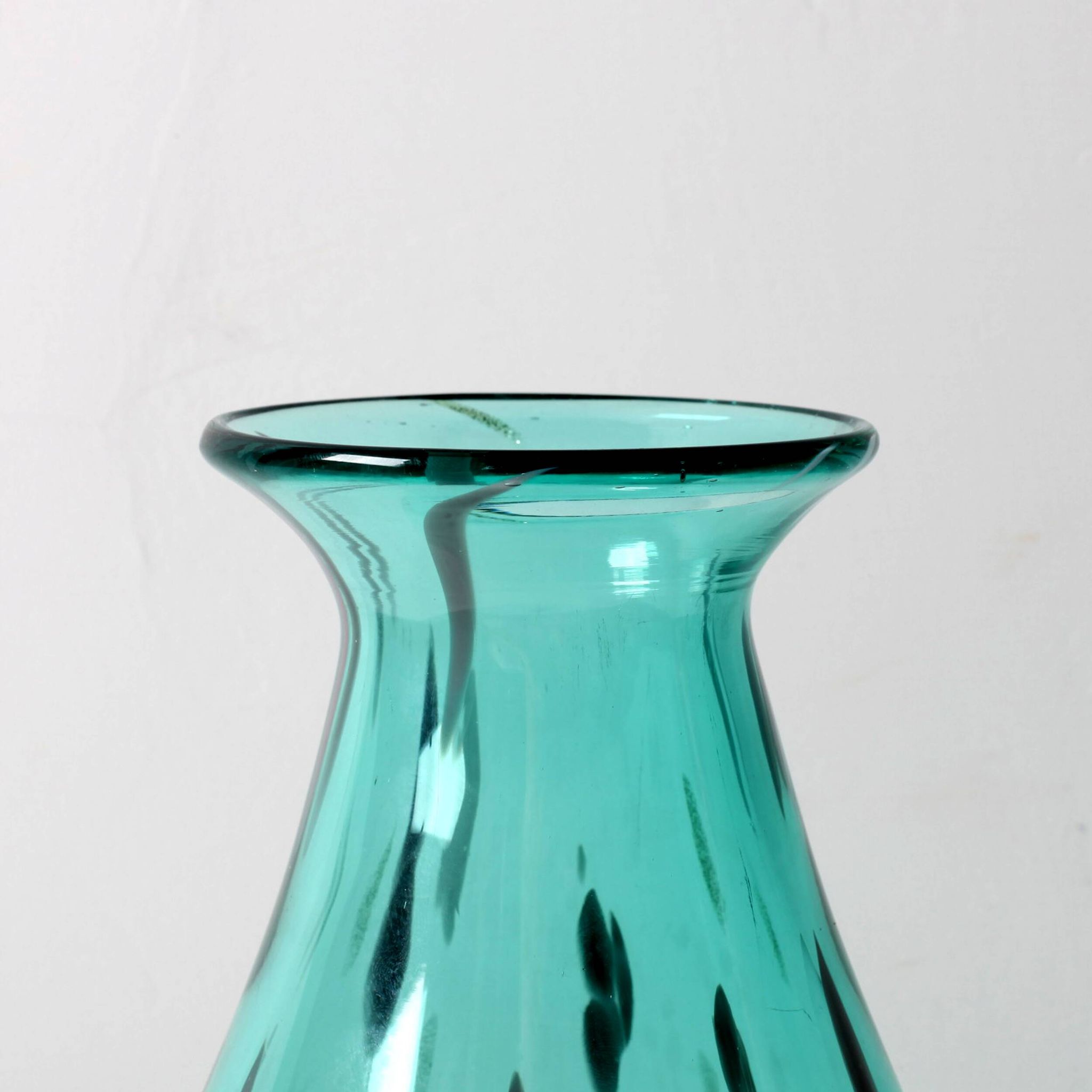 Lenox American Design Art Glass Teal with Gold Speckled Rare Vase / 1990s