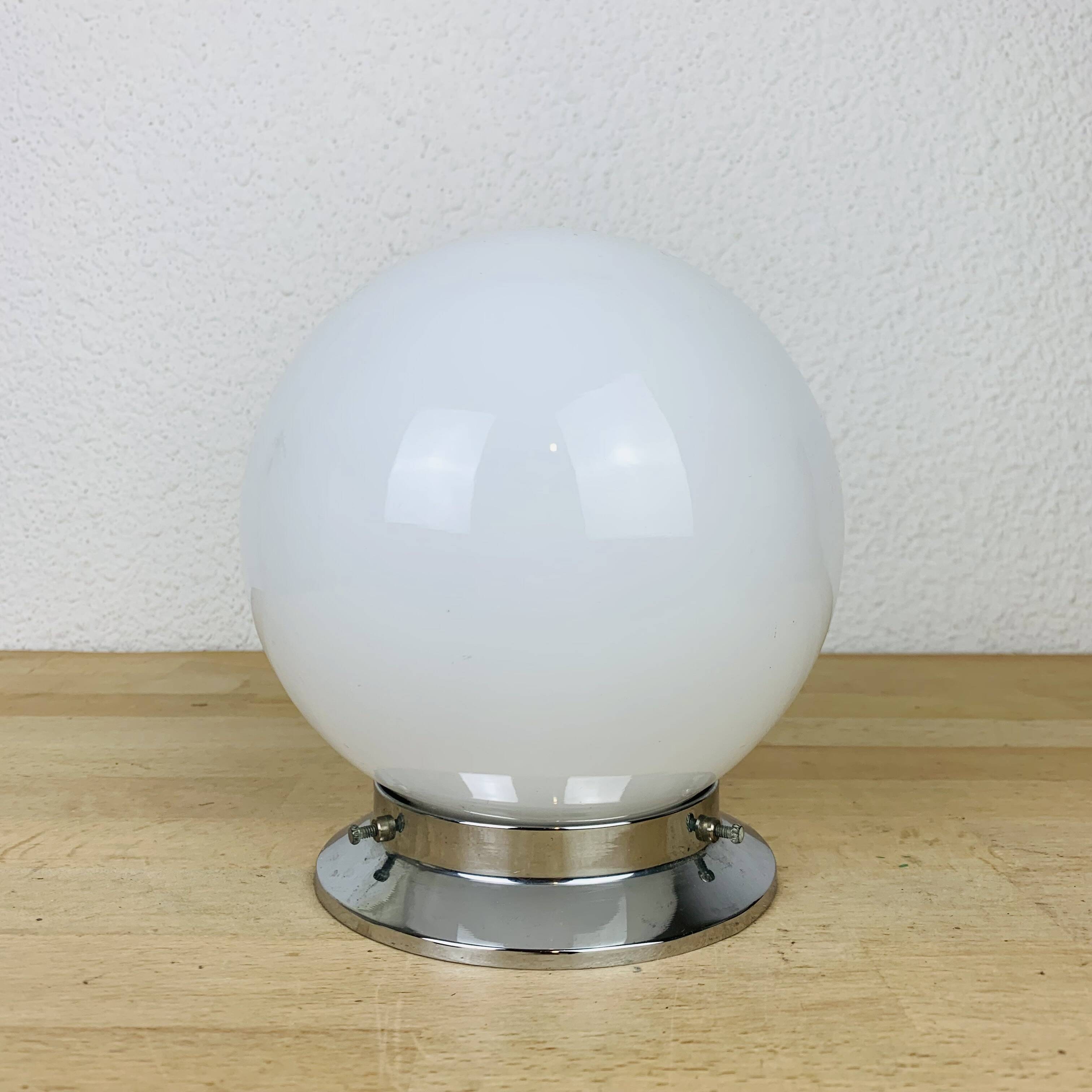 Art deco opaline globe wall light