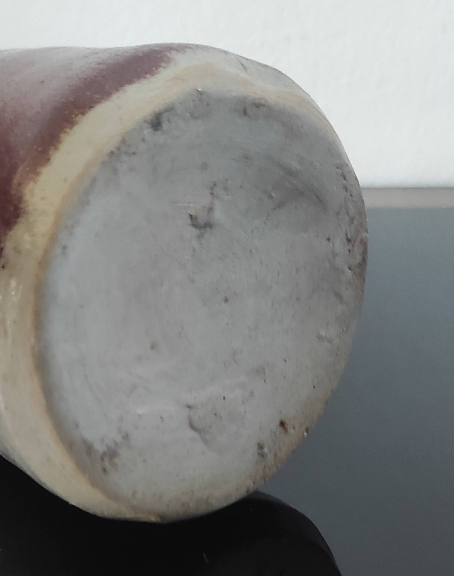 Vintage glazed stoneware bottle soliflore vase