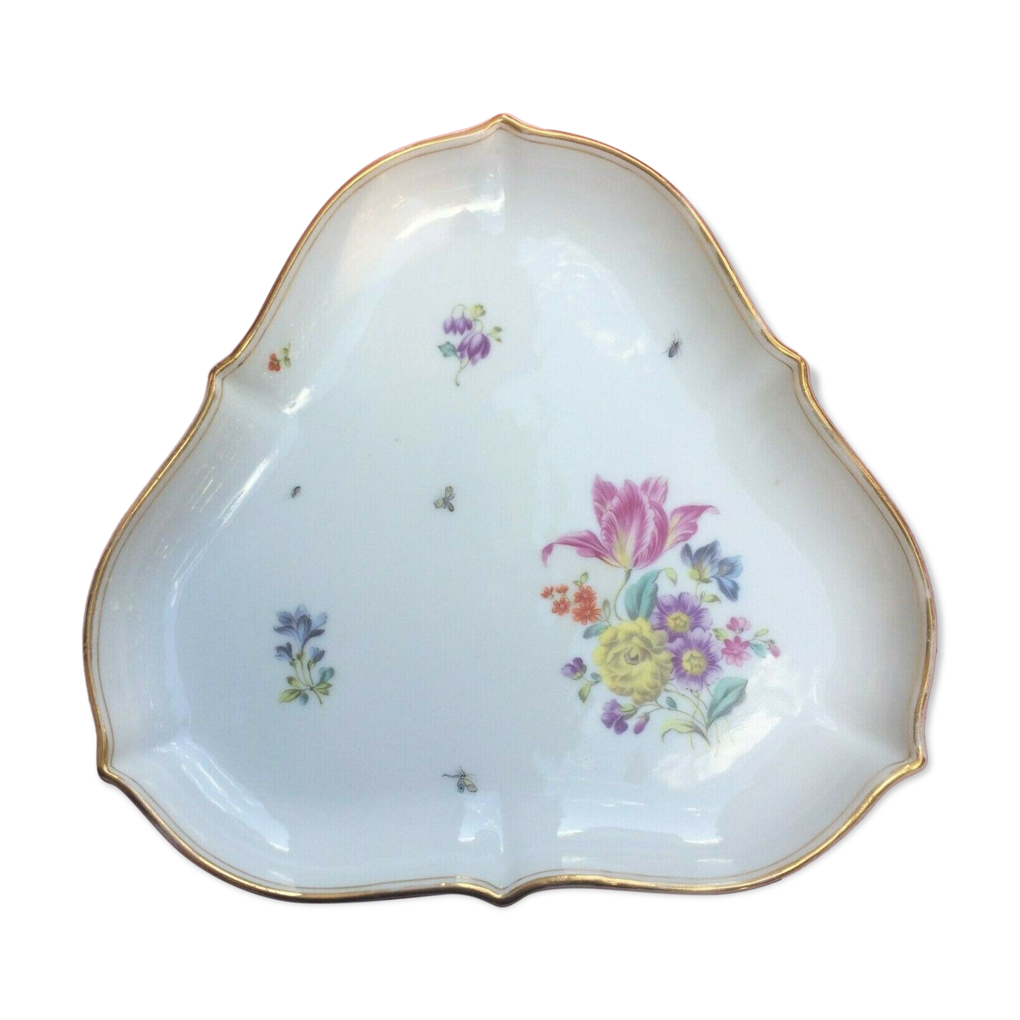 Triangular German porcelain platter