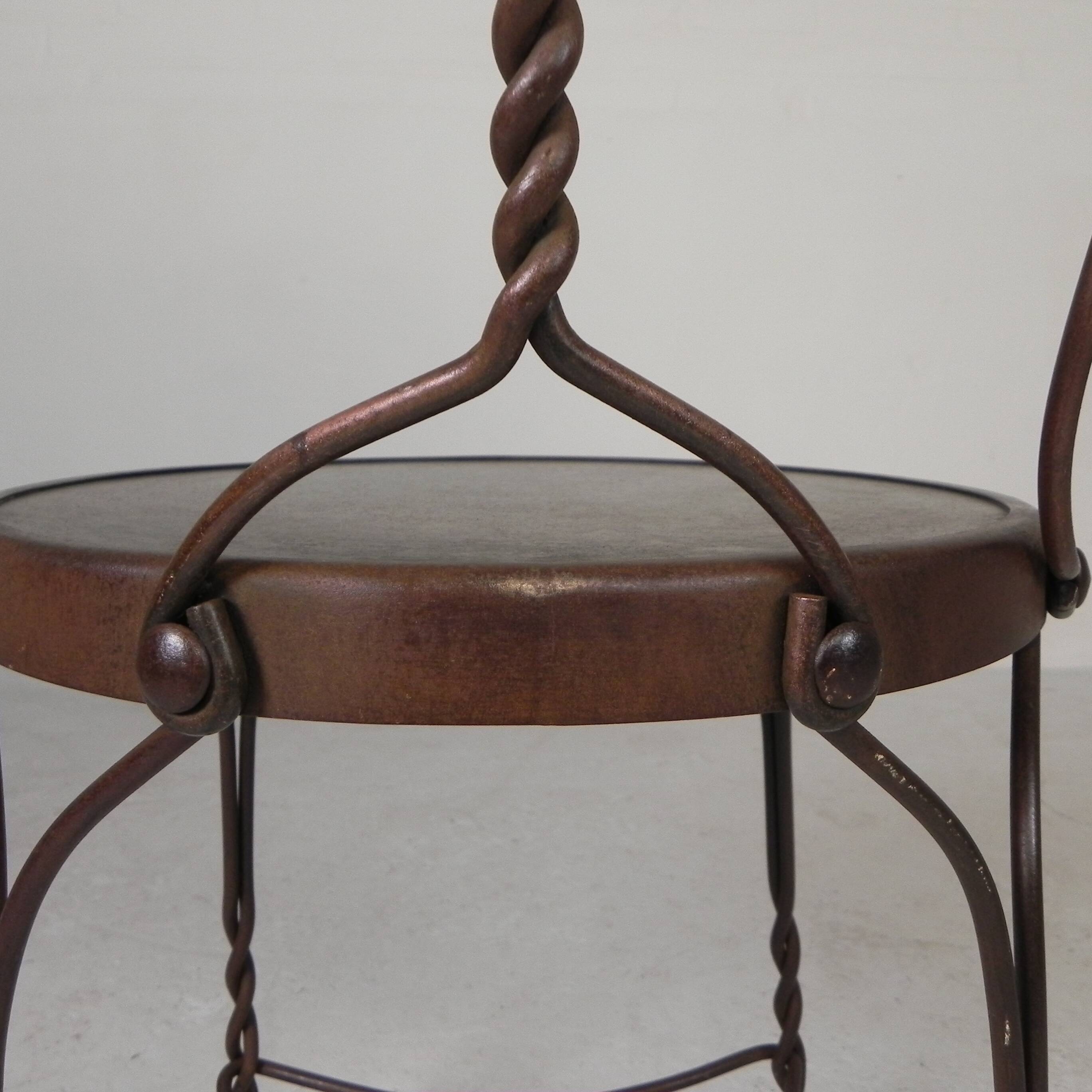 Graceful American steel chair for an ice cream shop, 1940s.