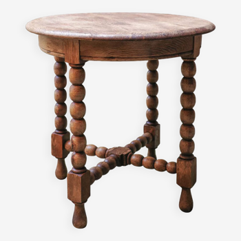 Table avec pieds boules en bois tourné