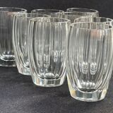 Liquor cabaret - Art Deco - Blown and cut crystal, mahogany or ebony macassar and stainless steel