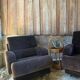 Vintage velvet armchairs