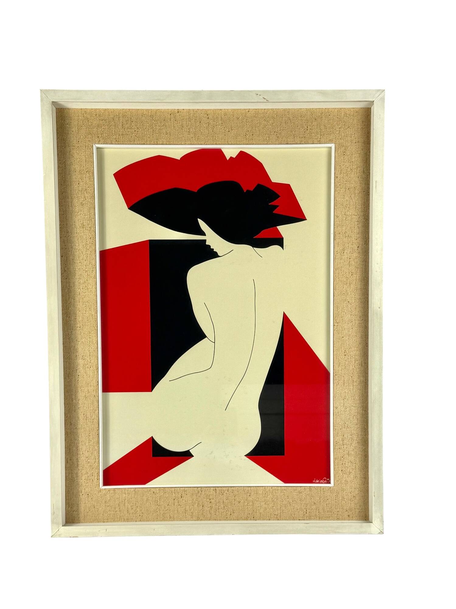 Amleto Dalla Costa, original serigraph framed, Milan Italy 1980s