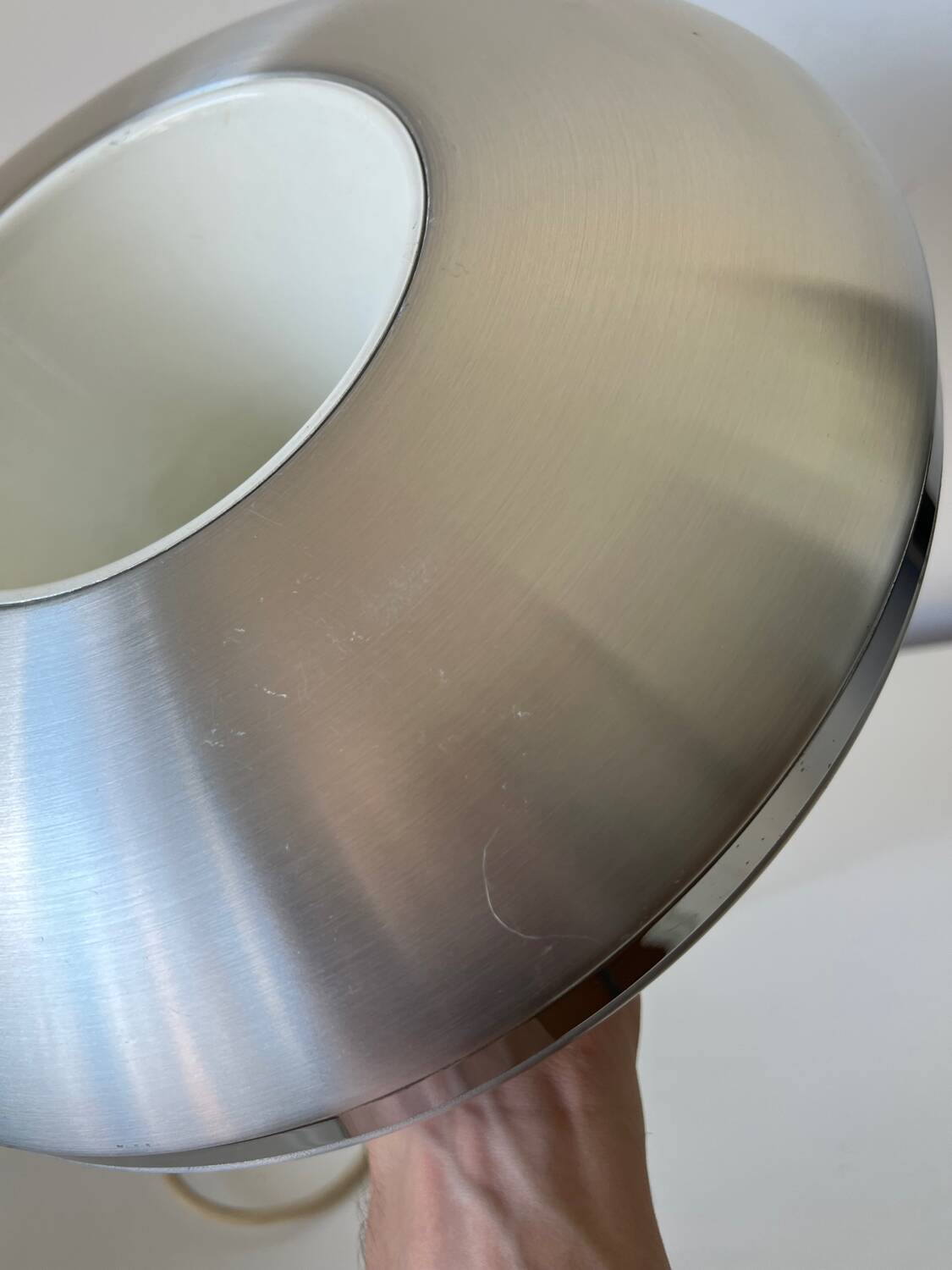 Suspension vintage UFO aluminium space age - années 70