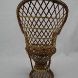 Fauteuil poupée rotin style emmanuelle jouet vintage