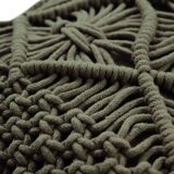 Coussin macramé vert tressé 30x50 cm