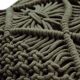 Coussin macramé vert tressé 30x50 cm