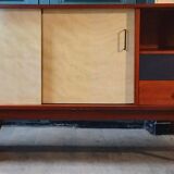 Sideboard with compass feet in wood and formica