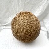 Vintage rope and rattan ball pendant light - 36 cm