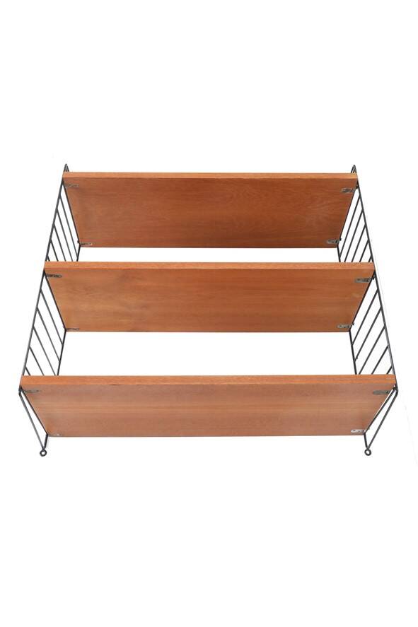 Original String shelving unit / Kajsa & Nisse Strinning / teak / mid-century modern design / black / 75x80x30cm