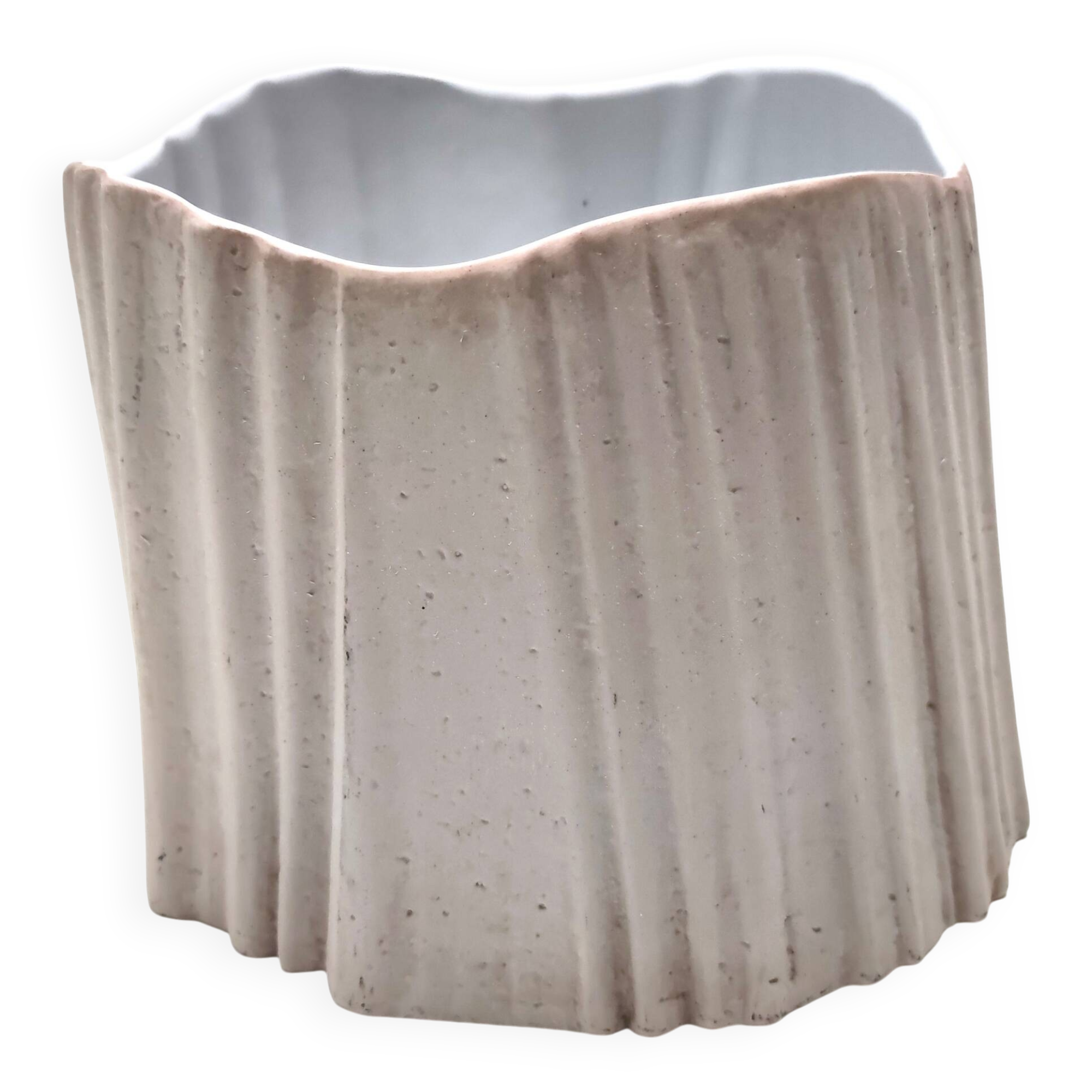 Irregular Shaped Grey Earthenware Vase by Rosenthal, Italy