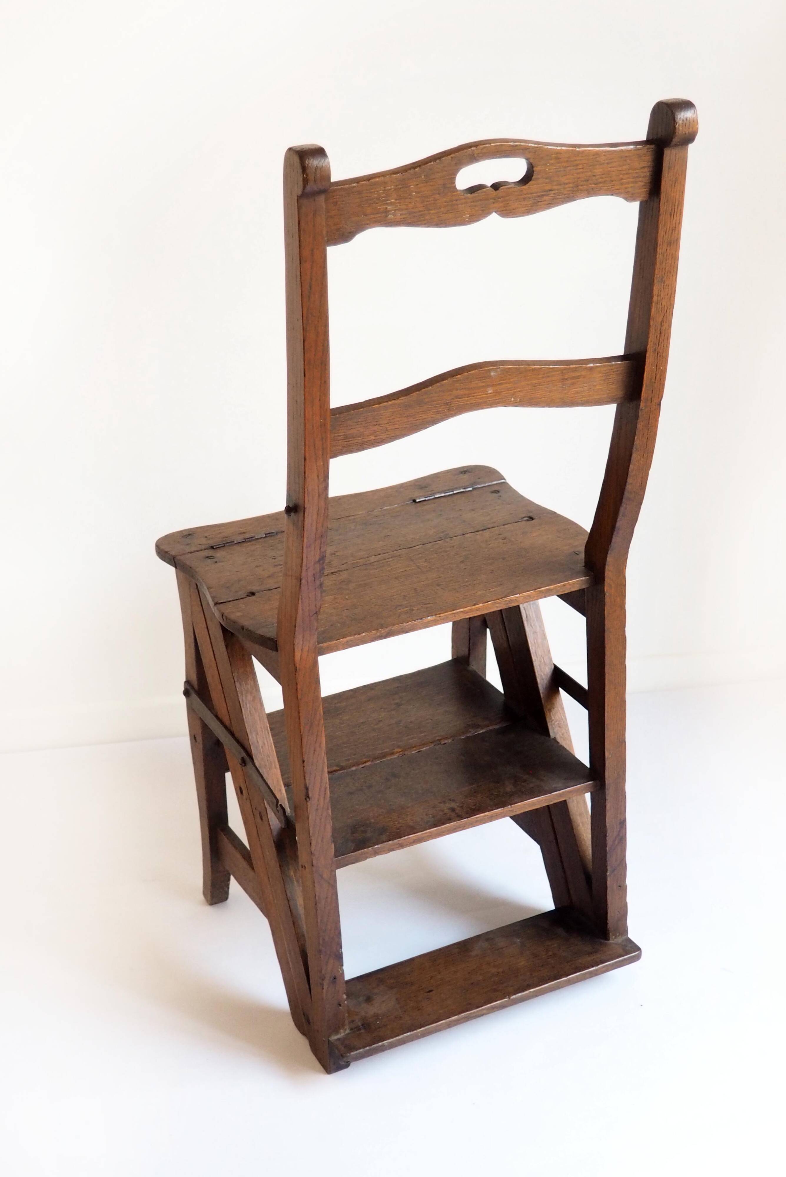 Old wooden chair stepladder