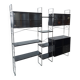 Deens design Denka modulaire kast met chromen houders en planken