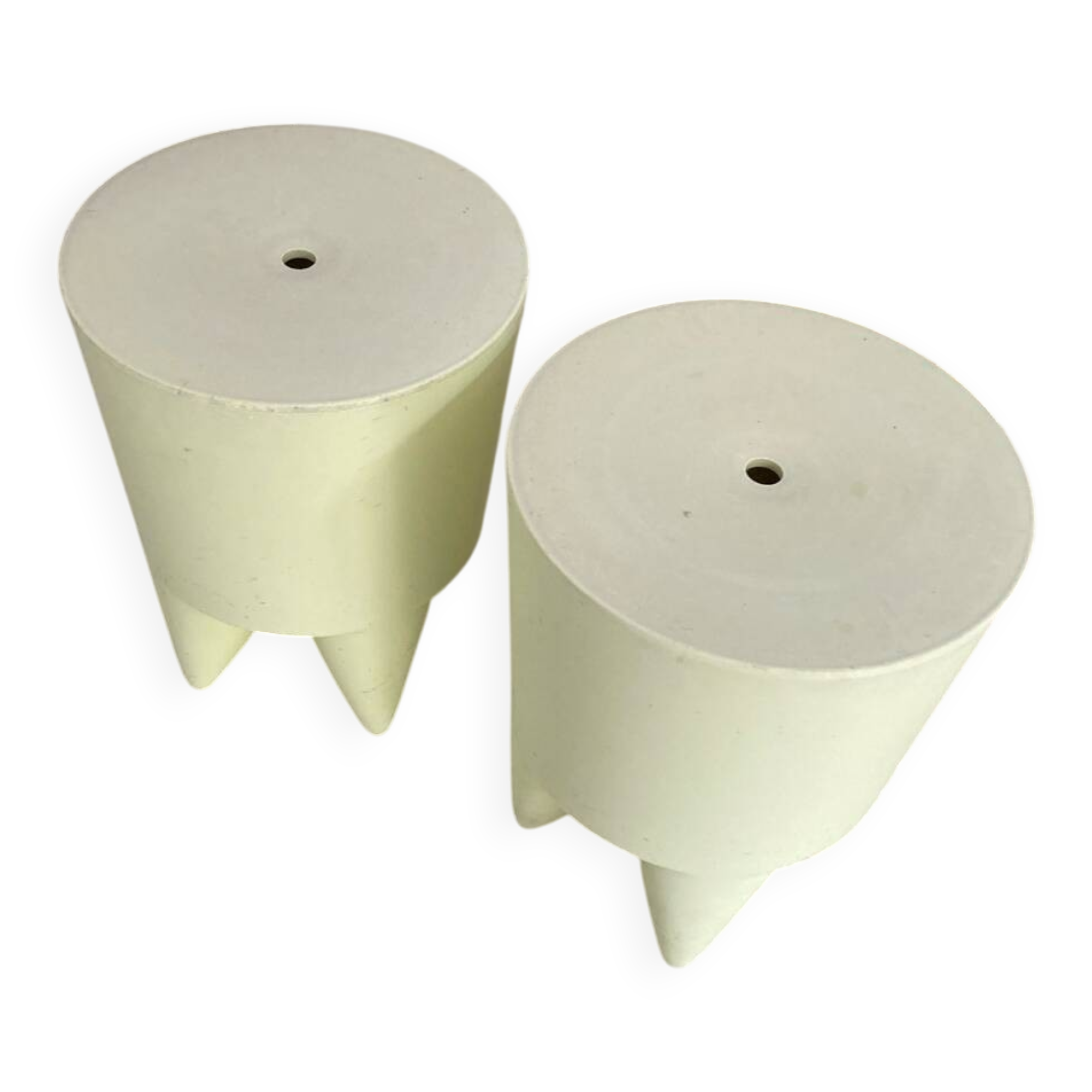 Pair of BUBU XI STARK almond glass stools