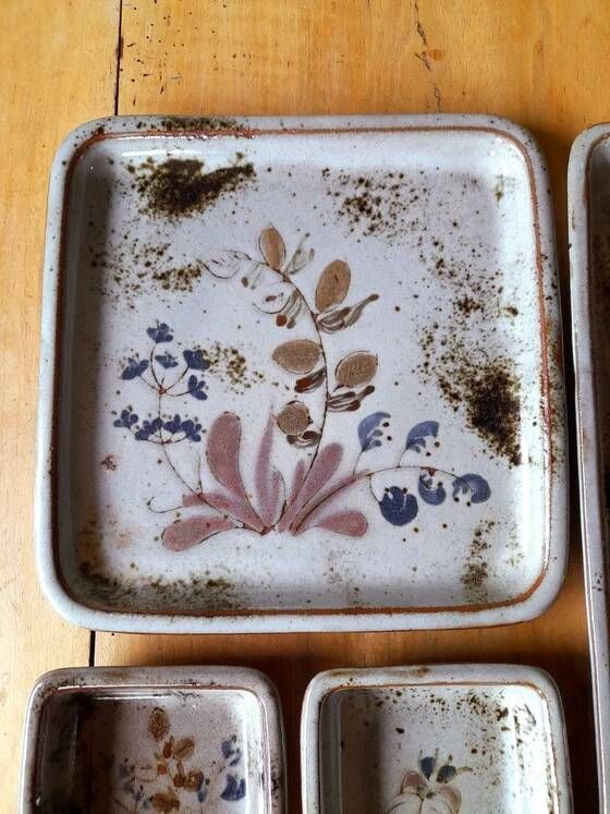 Set of stoneware dishes by Chantal and Thierry Robert