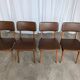 Vintage stol kamnik dining chairs (set of 4): mid-century leather seat