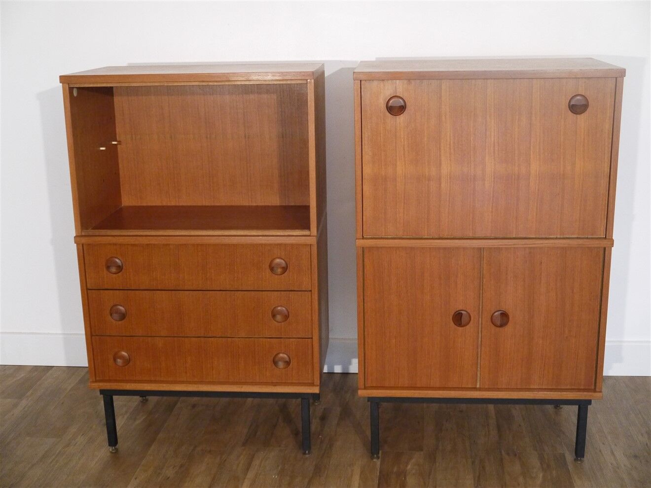 Pair of vintage teak sideboards 1960