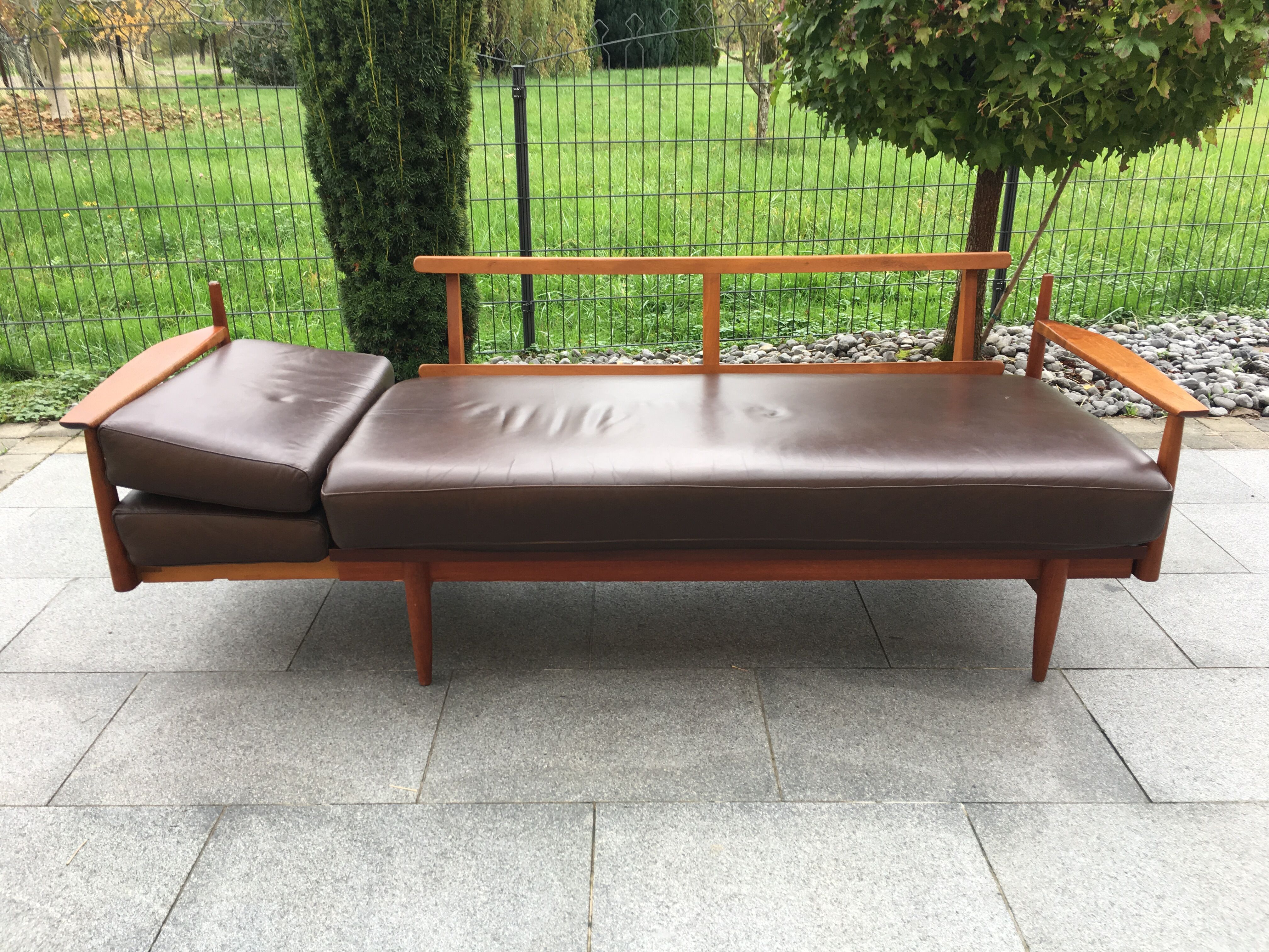 Daybed sofa scandinavian leather 60s