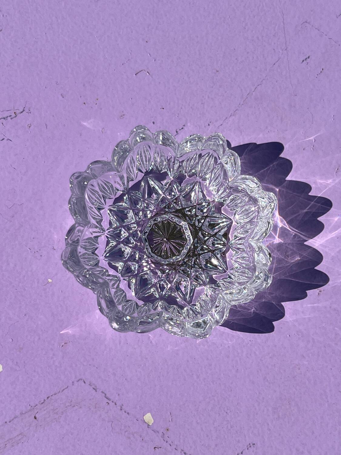 Small faceted cut crystal ashtray