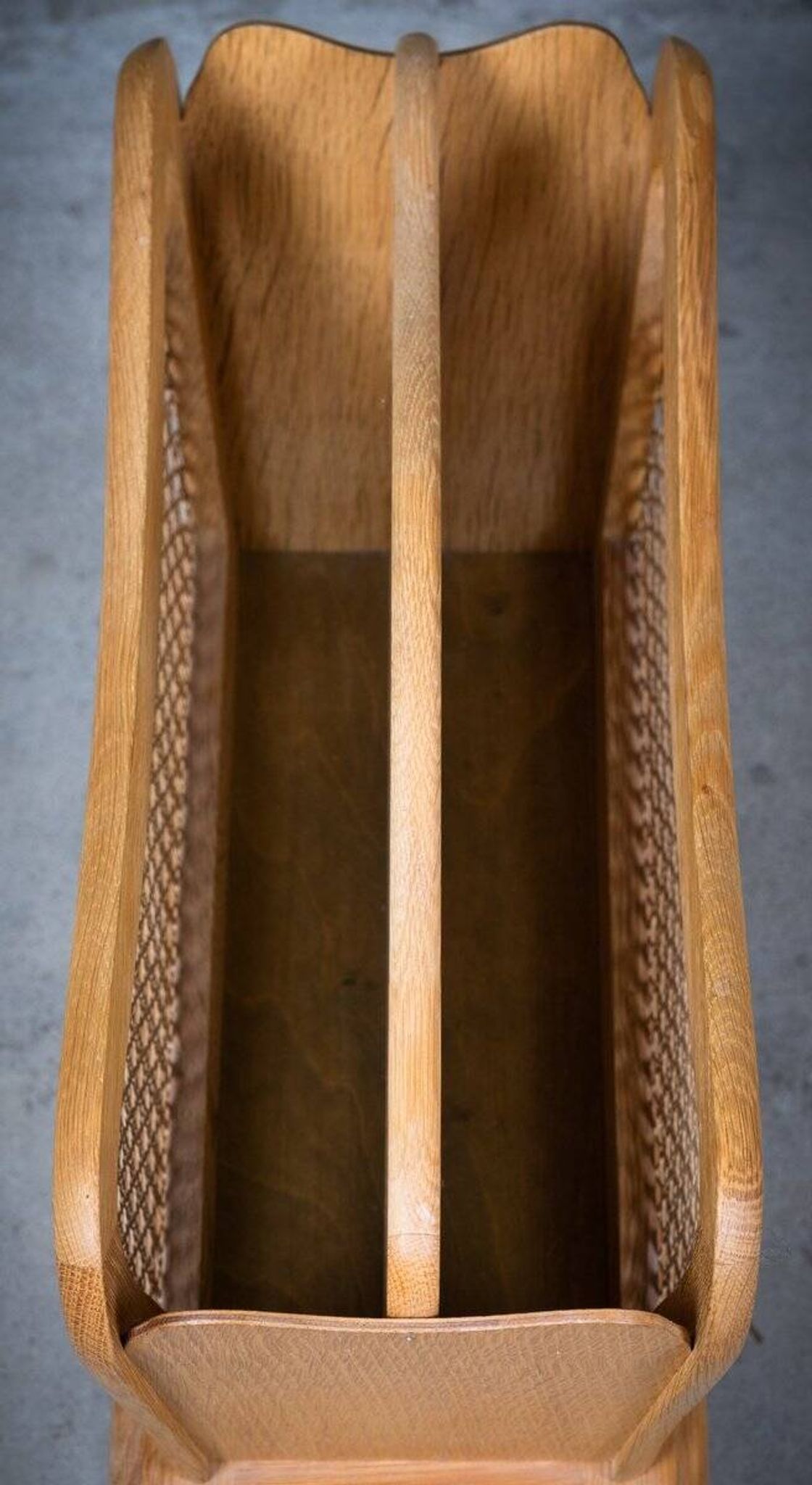 Magazine Rack in Oak and Rush, Denmark, 1960s