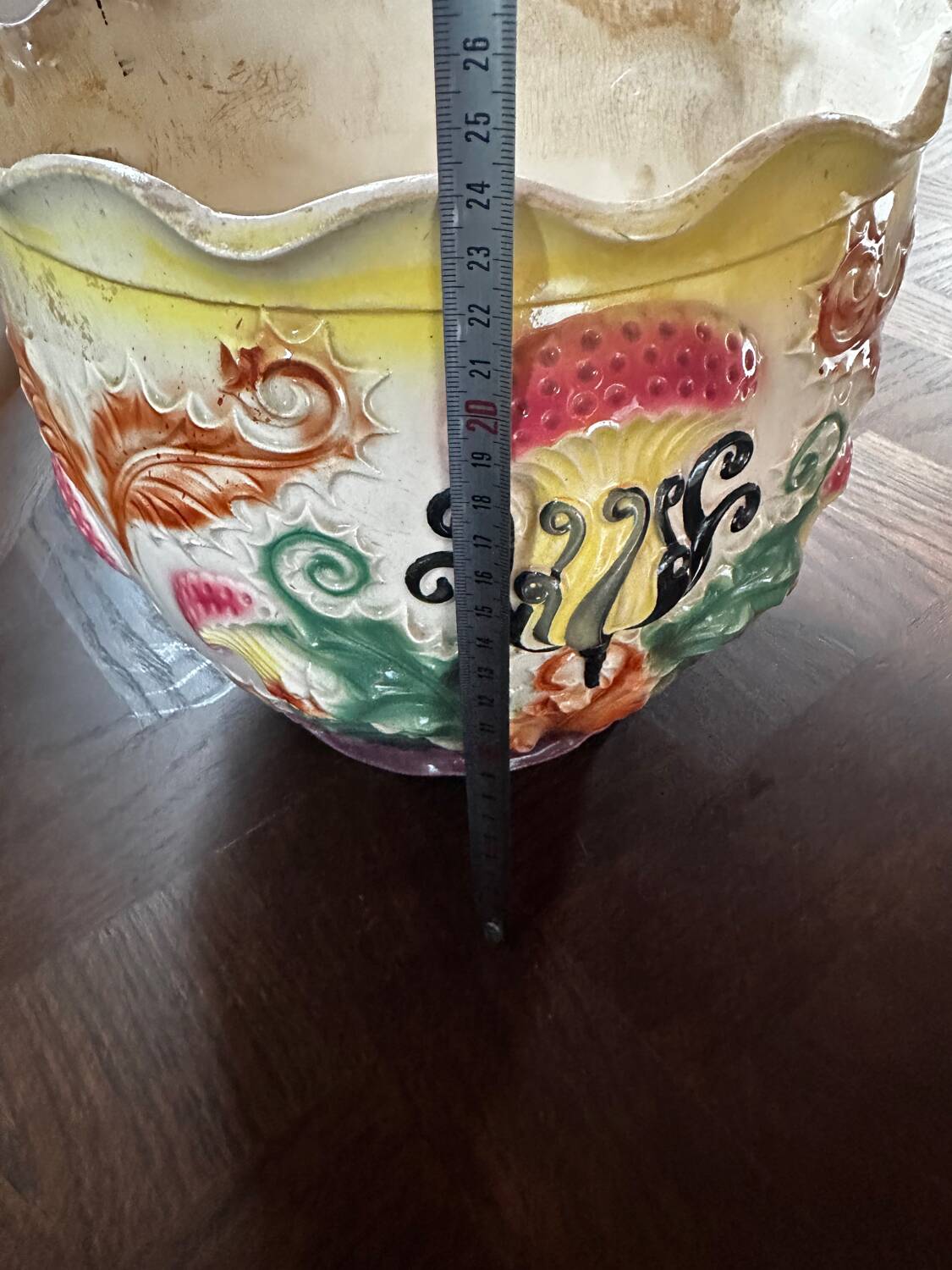 Earthenware cache-pot from the early 20th century.