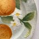 6 orange barbotine dessert plates from Saint Clément earthenware.
