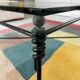 Grande table basse fer forgé et verre Jacques Ducru