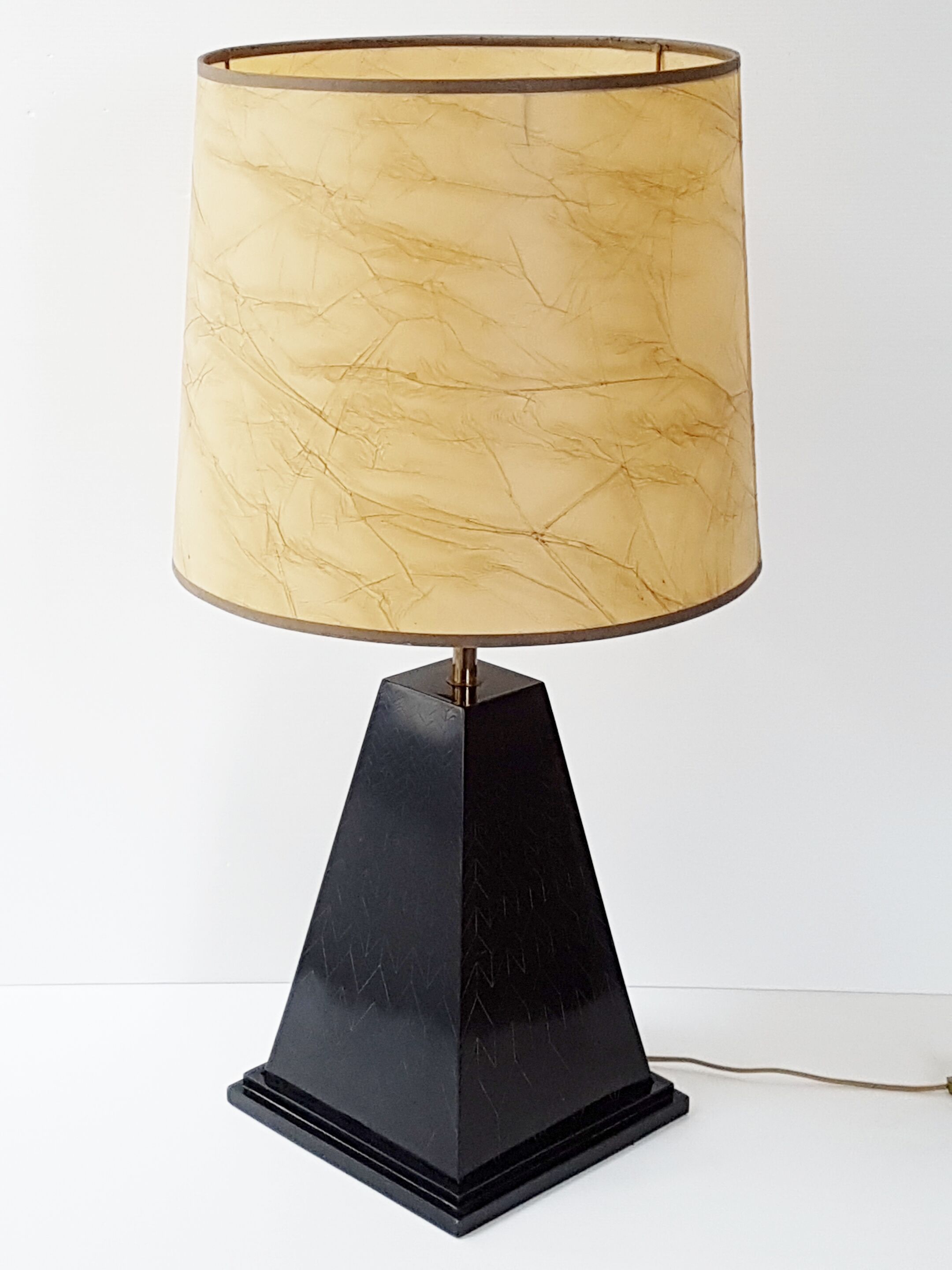Black pyramid table lamp from the 70s